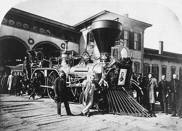 Lincoln-Funeral-Train-Engine bw